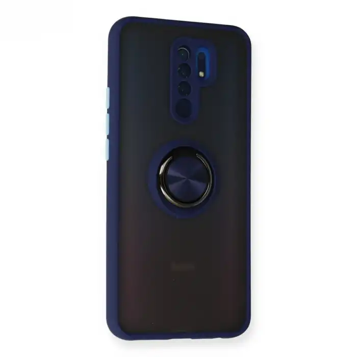 Xiaomi Redmi 9 Kılıf Montreal Yüzüklü Silikon Kapak - Lacivert