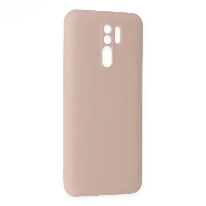 Xiaomi Redmi 9 Kılıf Nano İçi Kadife Silikon - Pudra