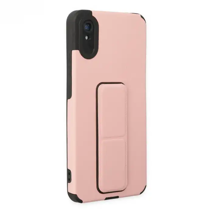 Xiaomi Redmi 9a Kılıf Mega Standlı Silikon - Pudra