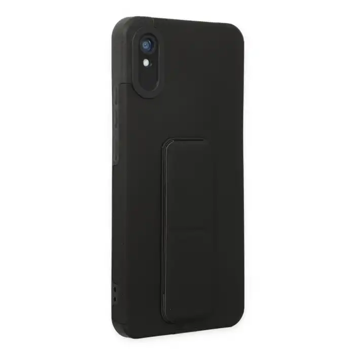 Xiaomi Redmi 9a Kılıf Mega Standlı Silikon - Siyah