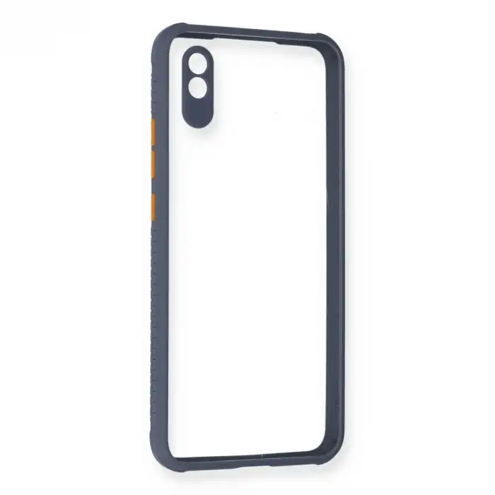 Xiaomi Redmi 9a Kılıf Miami Şeffaf Silikon - Gri
