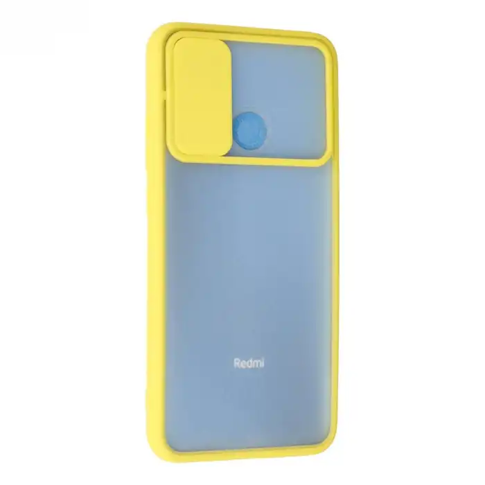 Xiaomi Redmi 9c Kılıf Palm Buzlu Kamera Sürgülü Silikon - Sarı
