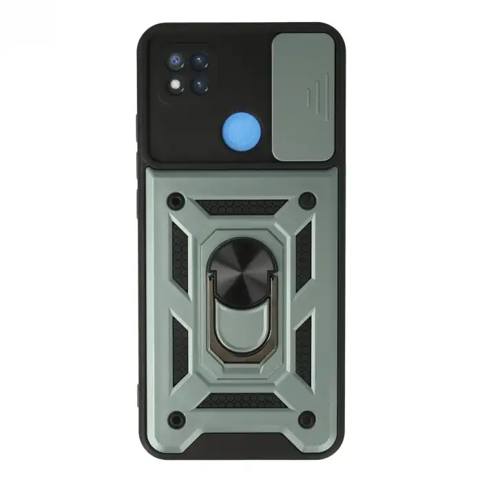 Xiaomi Redmi 9c Kılıf Pars Lens Yüzüklü Silikon - Yeşil
