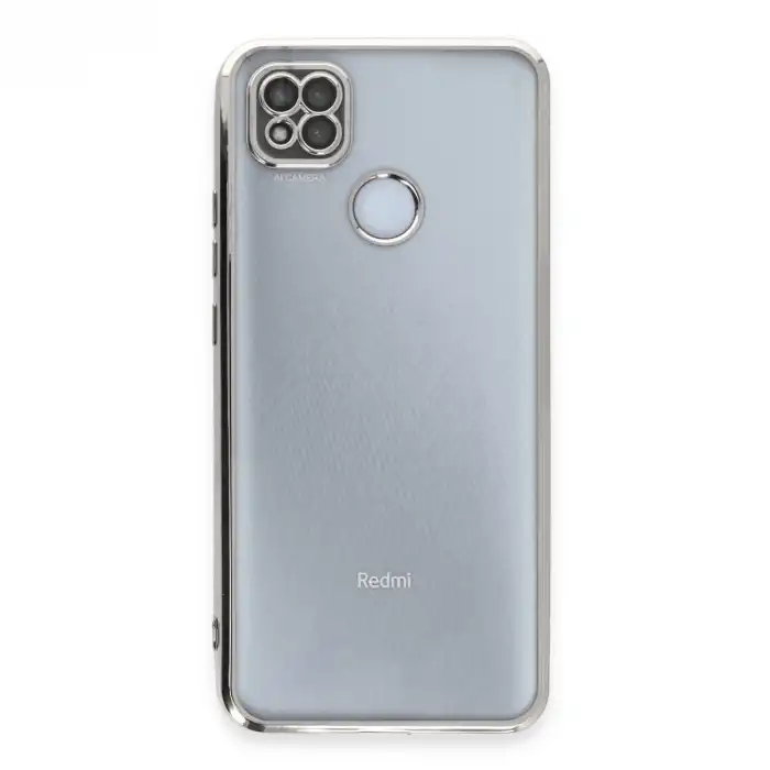 Xiaomi Redmi 9c Kılıf Razer Lensli Silikon - Gümüş
