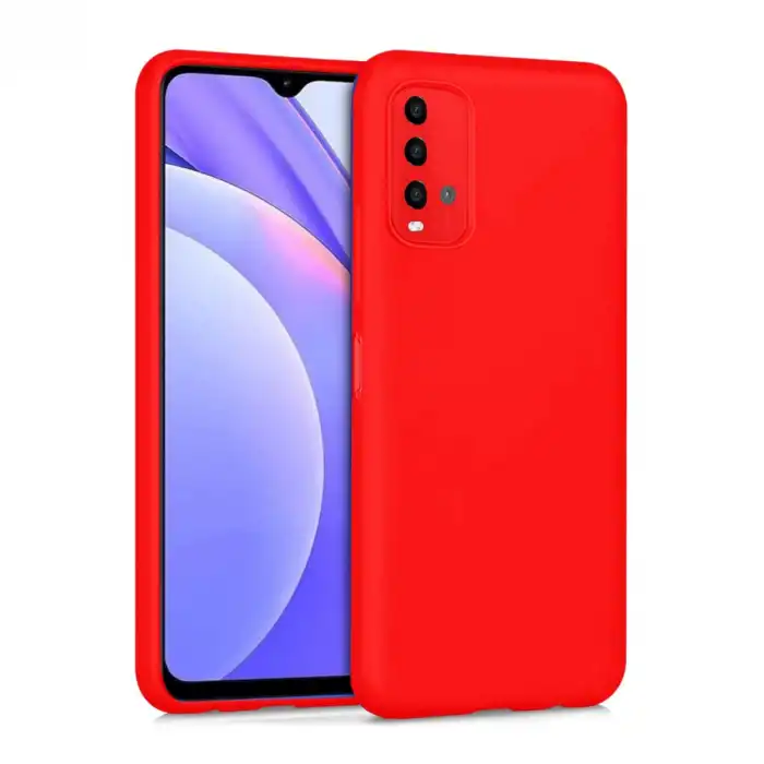 Xiaomi Redmi 9t Kılıf Nano İçi Kadife Silikon - Kırmızı