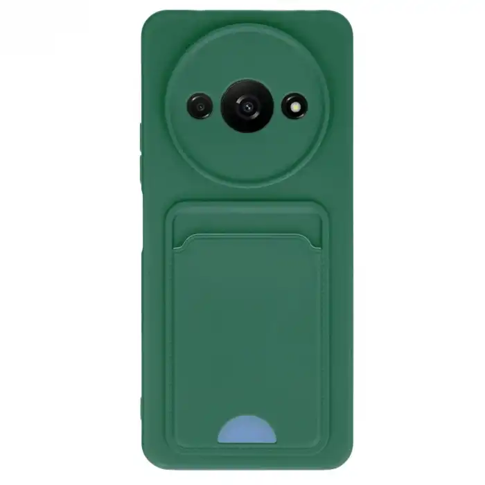 Xiaomi Redmi A3 4g Kılıf Kelvin Kartvizitli Silikon - Koyu Yeşil
