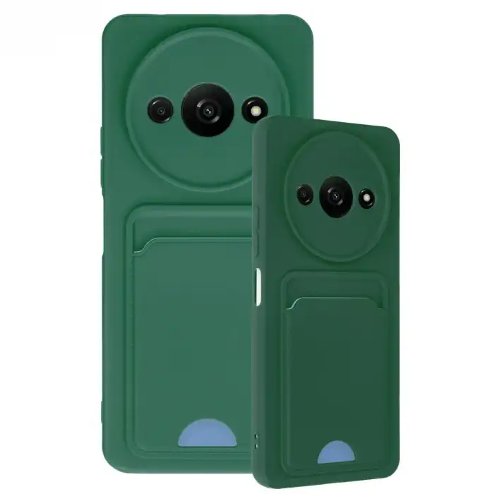 Xiaomi Redmi A3 4g Kılıf Kelvin Kartvizitli Silikon - Koyu Yeşil