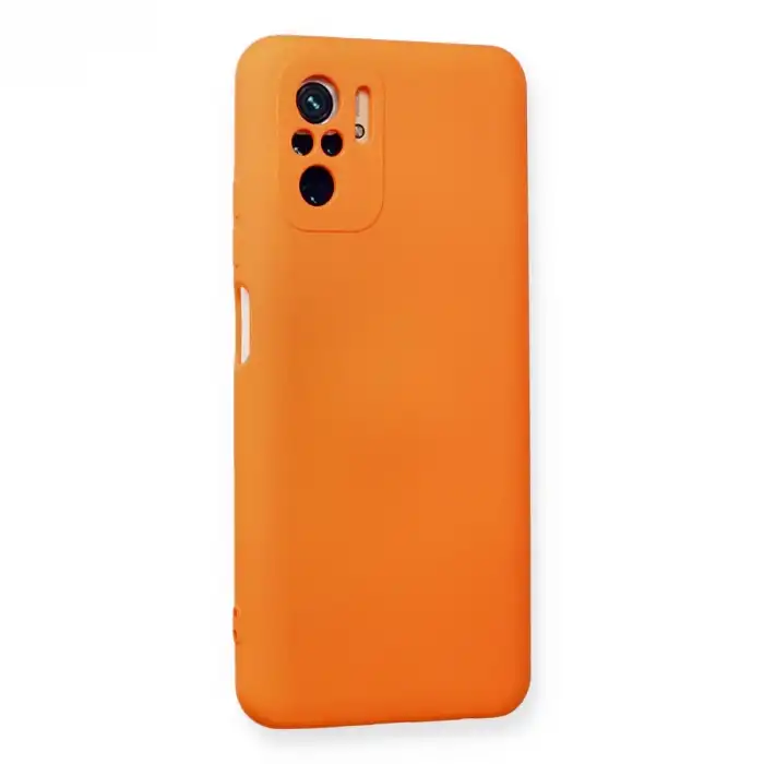 Xiaomi Redmi Note 10 Kılıf Nano İçi Kadife Silikon - Turuncu
