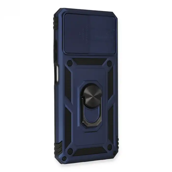 Xiaomi Redmi Note 10 Kılıf Pars Lens Yüzüklü Silikon - Lacivert