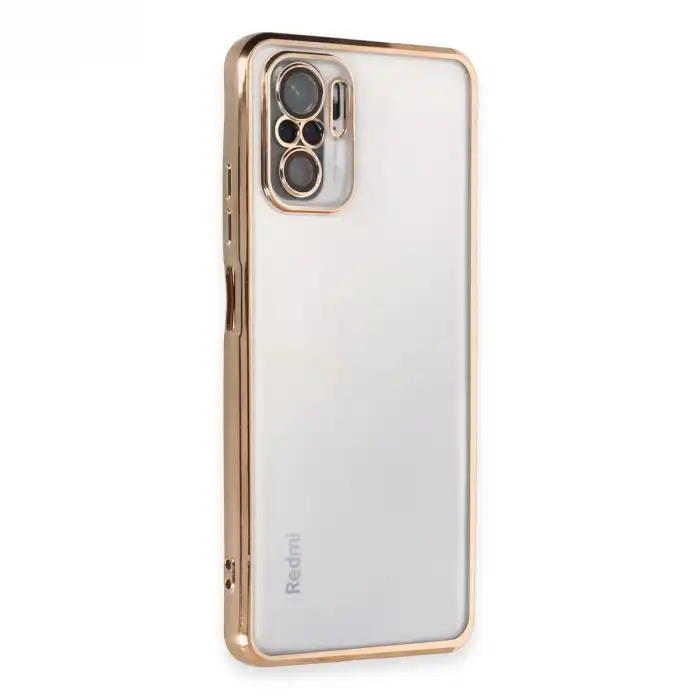 Xiaomi Redmi Note 10 Kılıf Razer Lensli Silikon - Gold