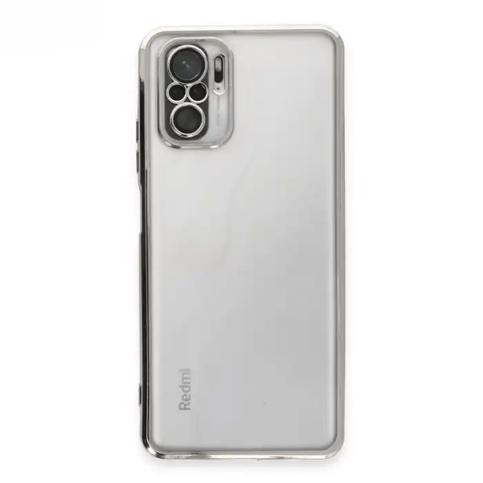 Xiaomi Redmi Note 10 Kılıf Razer Lensli Silikon - Gümüş