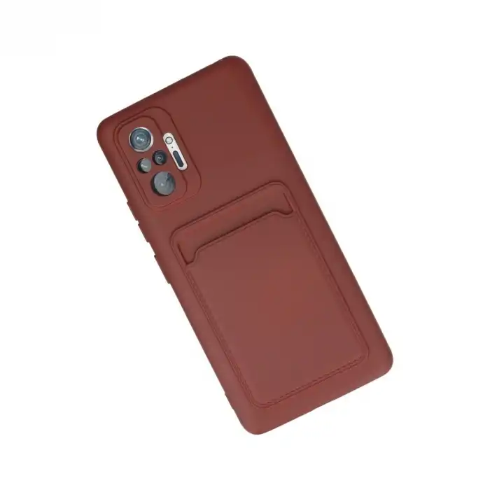 Xiaomi Redmi Note 10 Pro Kılıf Kelvin Kartvizitli Silikon - Bordo