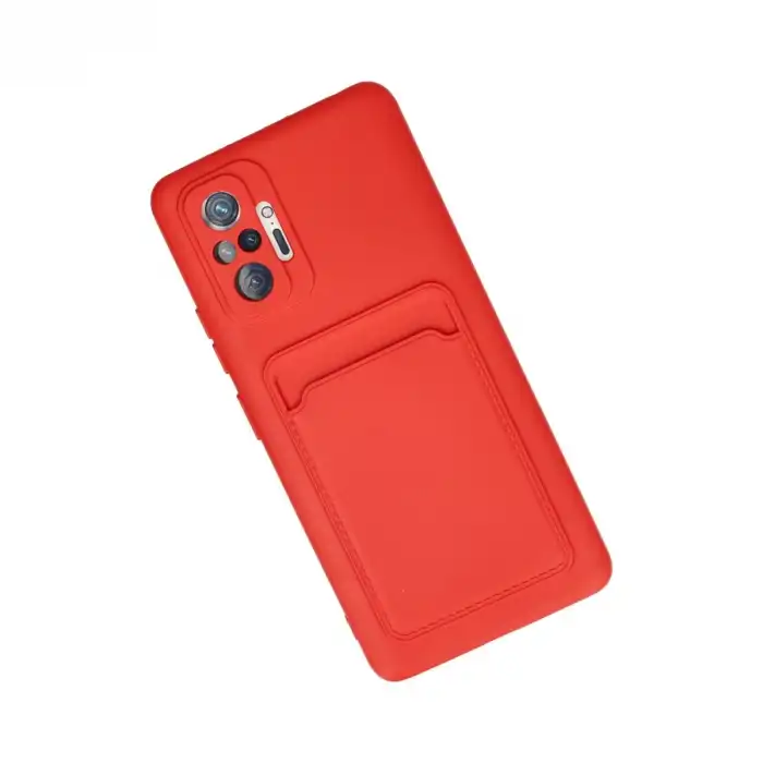 Xiaomi Redmi Note 10 Pro Kılıf Kelvin Kartvizitli Silikon - Kırmızı
