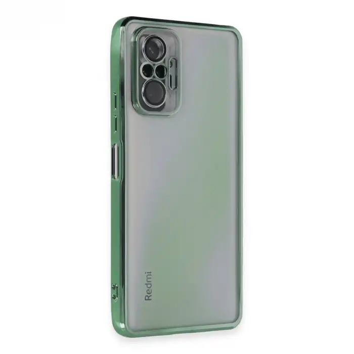 Xiaomi Redmi Note 10 Pro Kılıf Razer Lensli Silikon - Yeşil