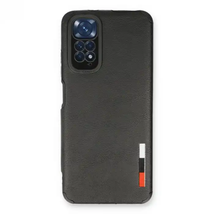 Xiaomi Redmi Note 11 Kılıf Loop Deri Silikon - Siyah