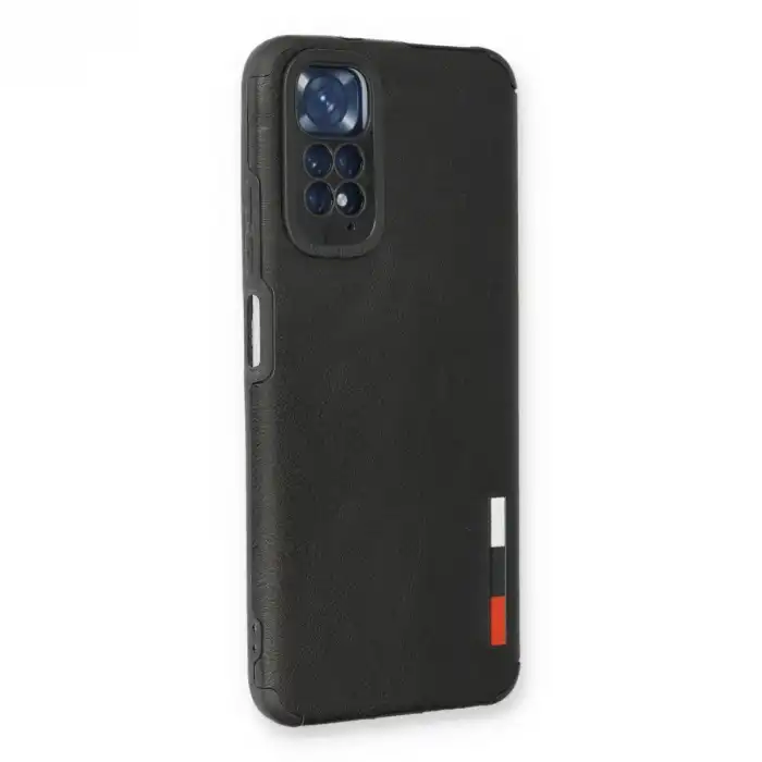 Xiaomi Redmi Note 11 Kılıf Loop Deri Silikon - Siyah