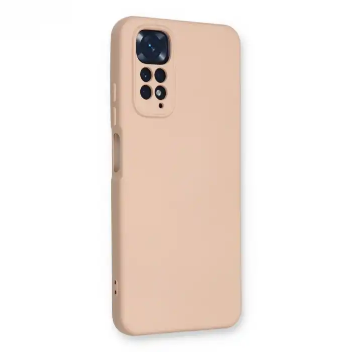 Xiaomi Redmi Note 11 Kılıf Nano İçi Kadife Silikon - Pudra