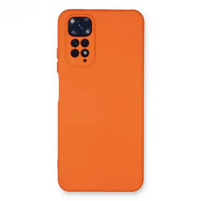 Xiaomi Redmi Note 11 Kılıf Nano İçi Kadife Silikon - Turuncu