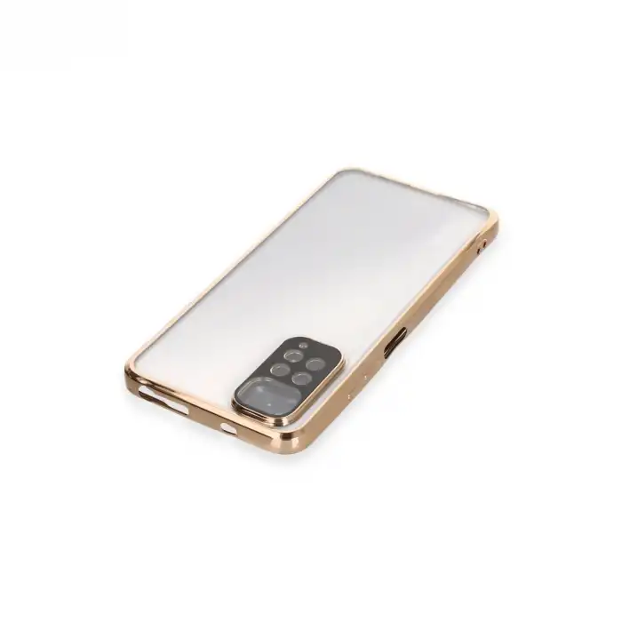 Xiaomi Redmi Note 11 Kılıf Razer Lensli Silikon - Gold