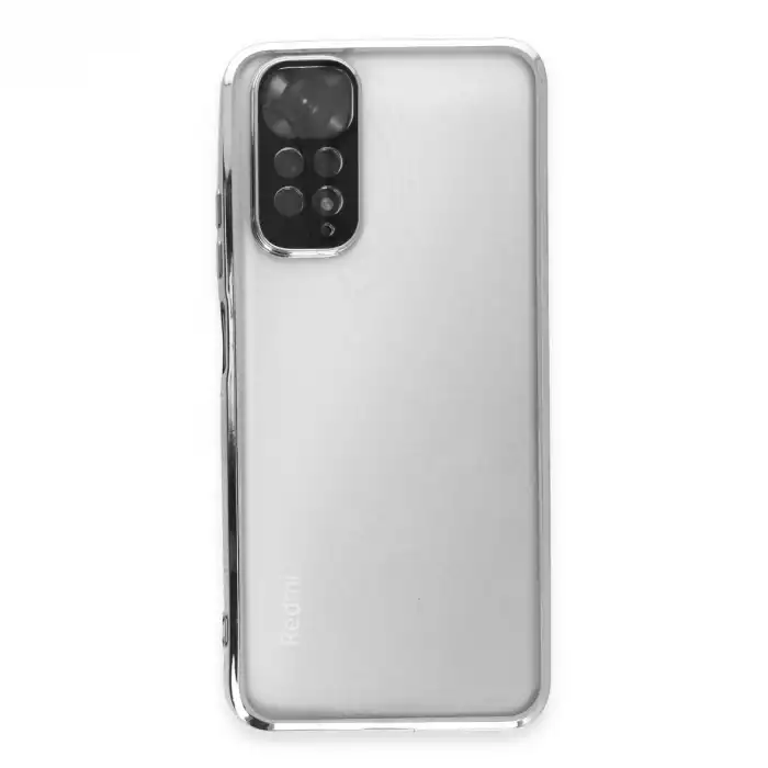 Xiaomi Redmi Note 11 Kılıf Razer Lensli Silikon - Gümüş