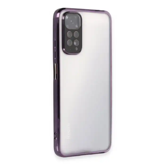 Xiaomi Redmi Note 11 Kılıf Razer Lensli Silikon - Mor
