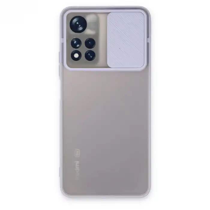 Xiaomi Redmi Note 11t Kılıf Palm Buzlu Kamera Sürgülü Silikon - Lila