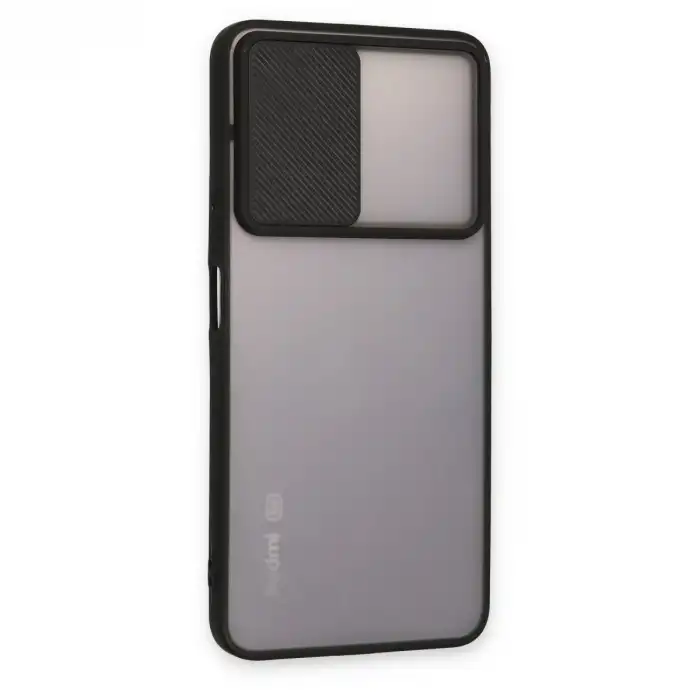 Xiaomi Redmi Note 11t Kılıf Palm Buzlu Kamera Sürgülü Silikon - Siyah