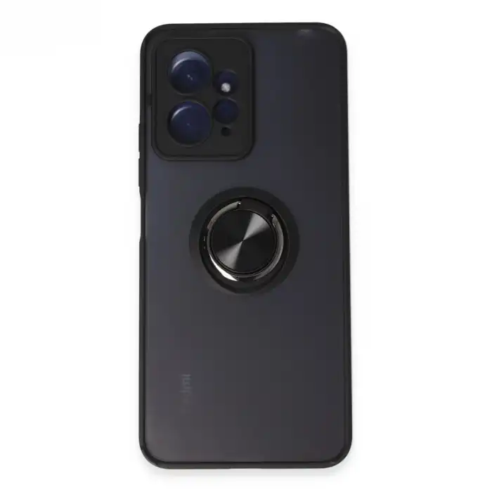 Xiaomi Redmi Note 12 4g Kılıf Montreal Yüzüklü Silikon Kapak - Siyah