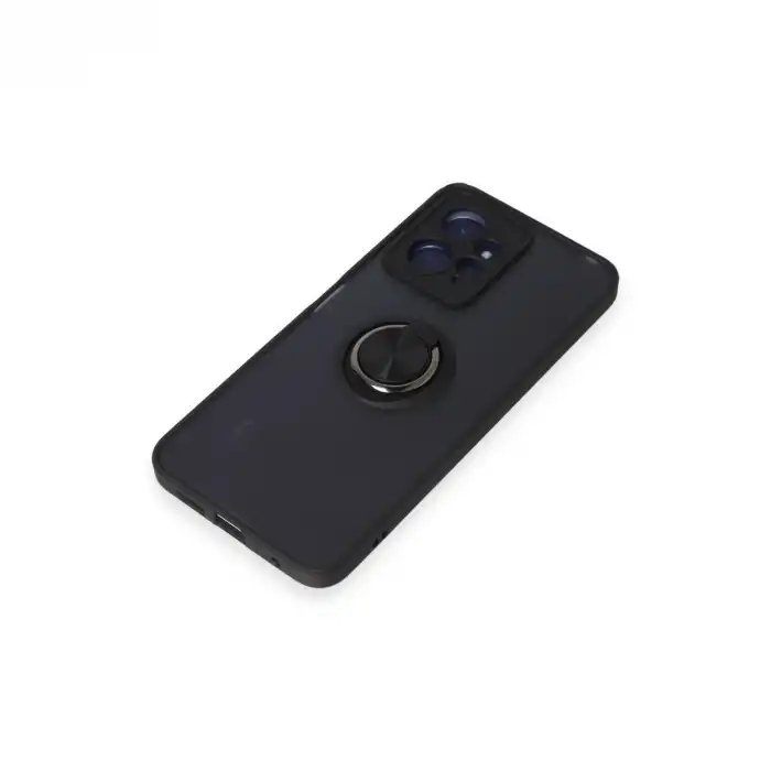 Xiaomi Redmi Note 12 4g Kılıf Montreal Yüzüklü Silikon Kapak - Siyah
