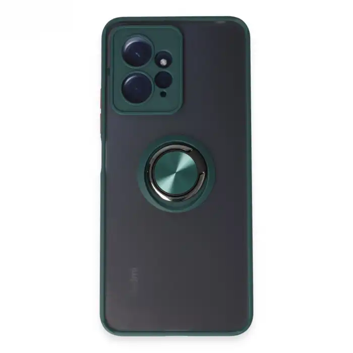 Xiaomi Redmi Note 12 4g Kılıf Montreal Yüzüklü Silikon Kapak - Yeşil