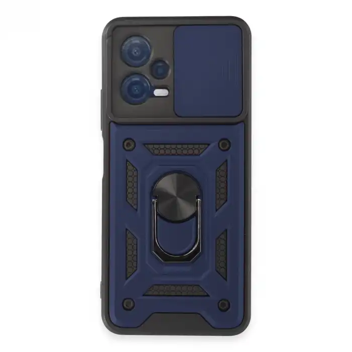 Xiaomi Redmi Note 12 5g Kılıf Pars Lens Yüzüklü Silikon - Lacivert