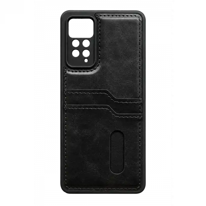 Xiaomi Redmi Note 12 Pro 4g Kılıf Sara Kartvizitli Deri Kılıf - Siyah