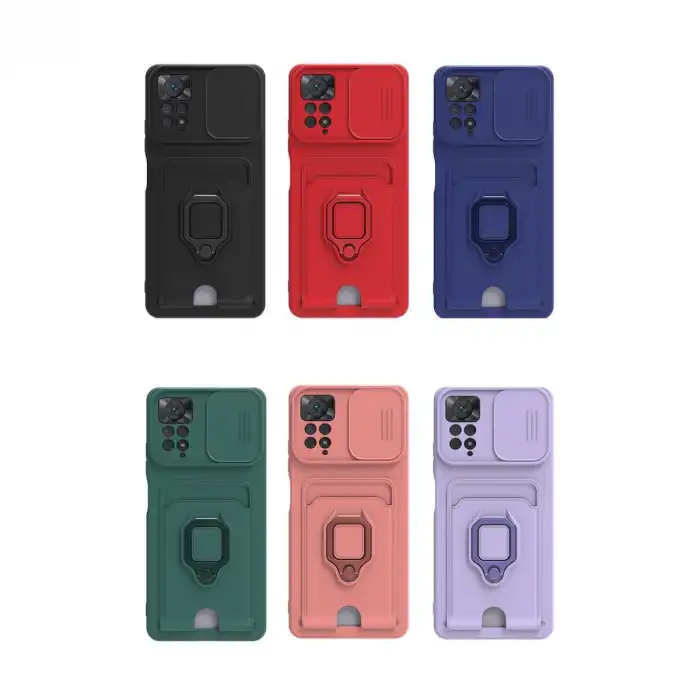 Xiaomi Redmi Note 12 Pro 4g Kılıf Zuma Kartvizitli Yüzüklü Silikon - Pembe