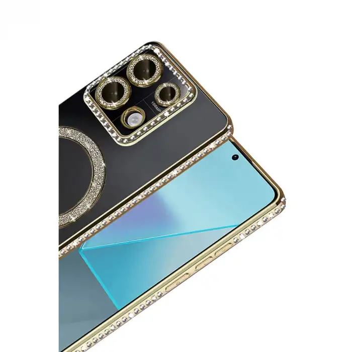 Xiaomi Redmi Note 13 Pro 4g Joke Simli Magneticsafe Kılıf - Gold