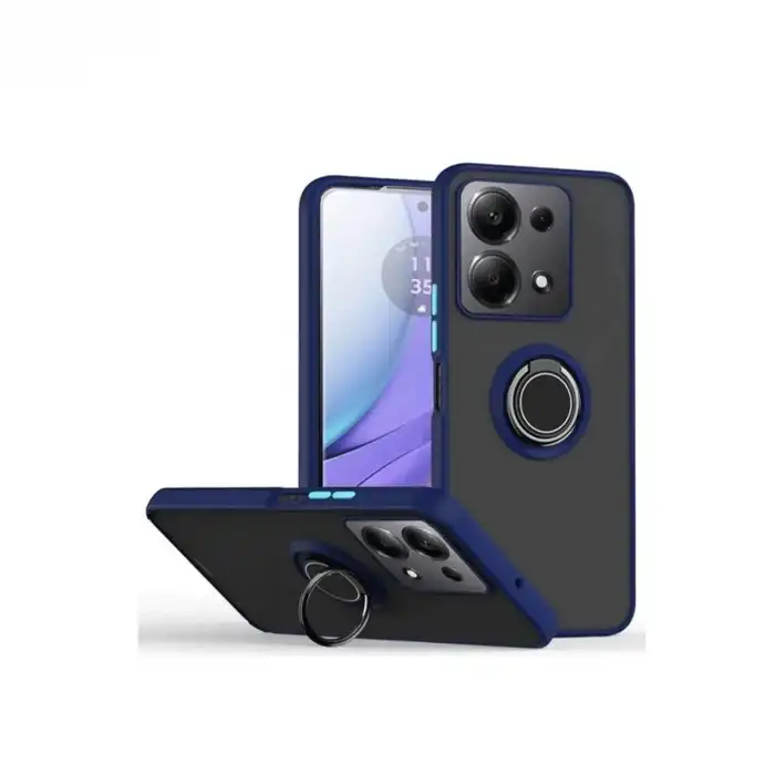 Xiaomi Redmi Note 13 Pro 4g Montreal Yüzüklü Silikon Kapak - Lacivert