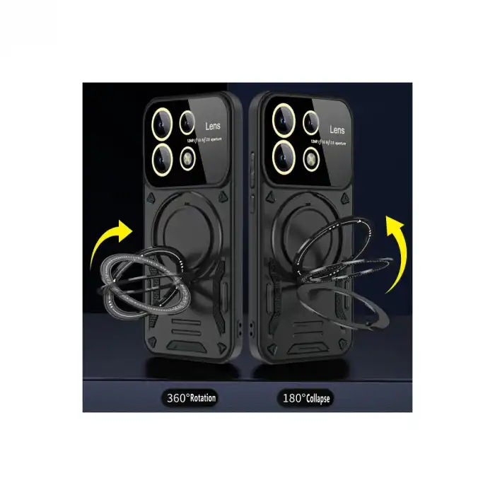 Xiaomi Redmi Note 13 Pro 5g Kılıf Joy Lens Standlı Kapak - Mor