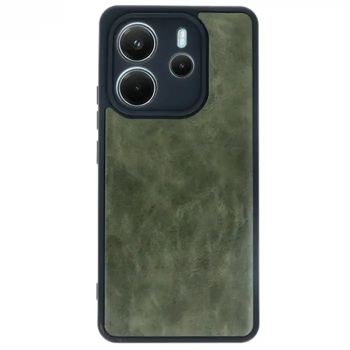 Xiaomi Redmi Note 14 4g Kılıf Aras Deri Kapak - Koyu Yeşil