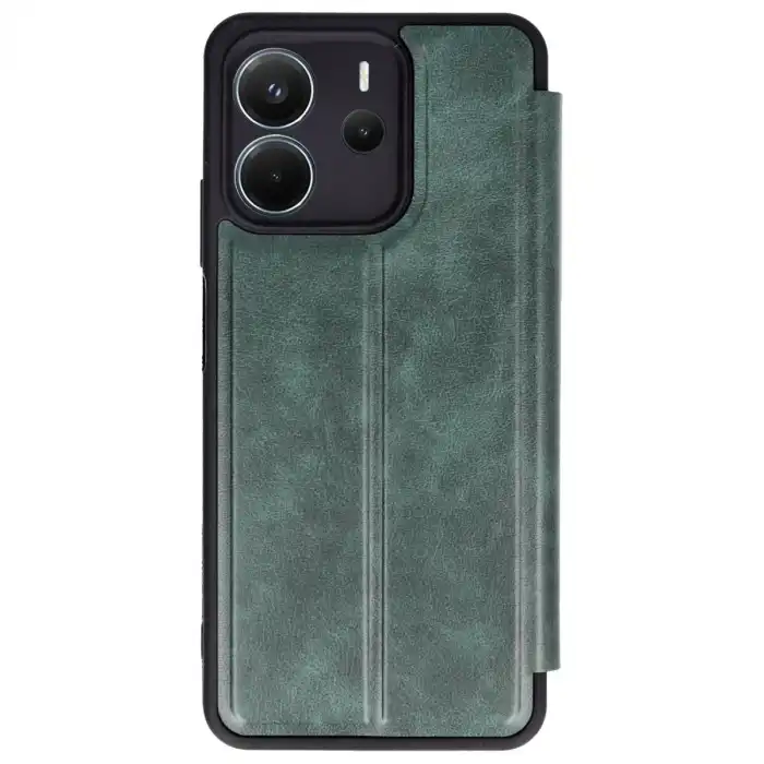 Xiaomi Redmi Note 14 4g Kılıf Flip Cover - Koyu Yeşil
