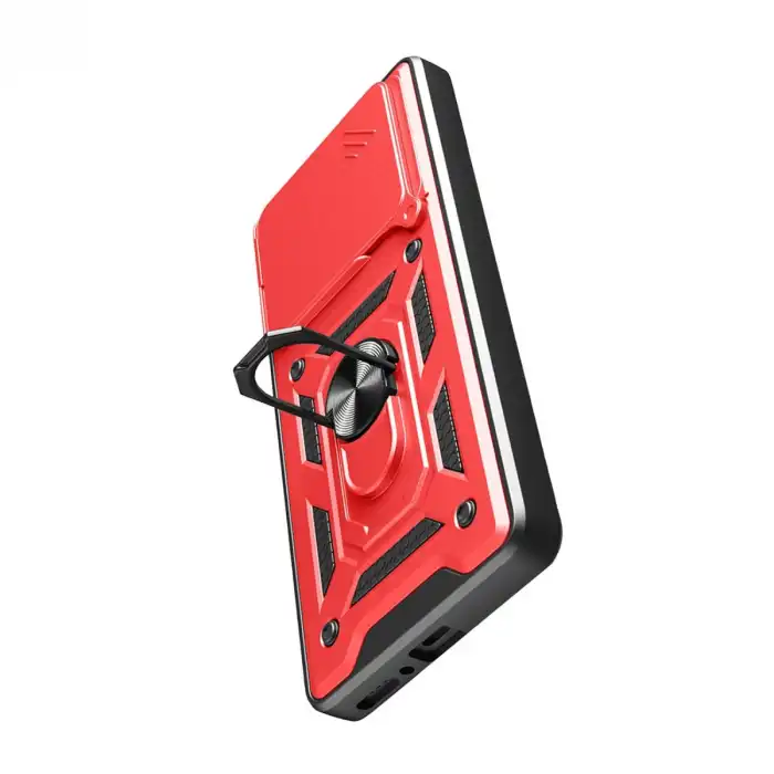 Xiaomi Redmi Note 14 4g Pars Lens Yüzüklü Silikon - Kırmızı