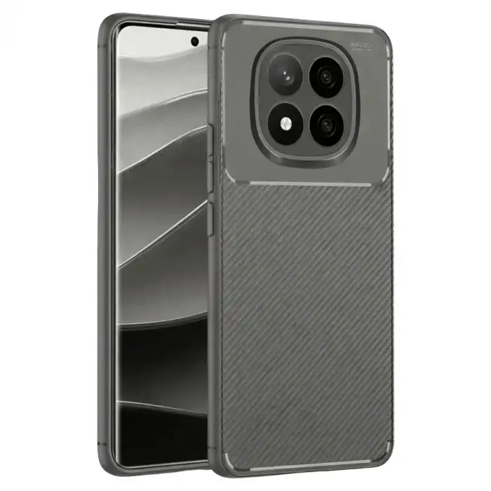 Xiaomi Redmi Note 14 Pro Plus Kılıf Auto Focus Karbon Kapak - Gri