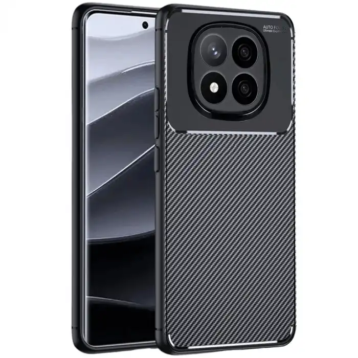 Xiaomi Redmi Note 14 Pro Plus Kılıf Auto Focus Karbon Kapak - Siyah