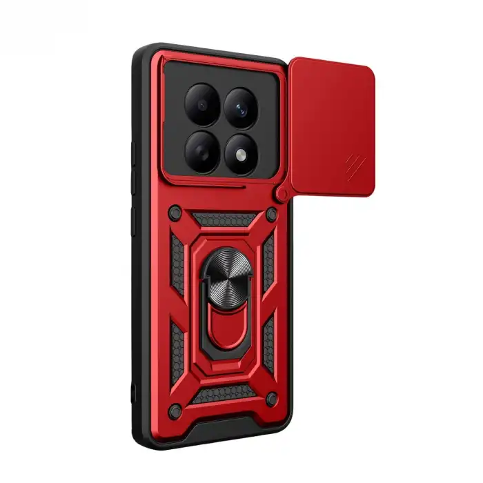 Xiaomi Redmi Note 15 4g Pars Lens Yüzüklü Silikon - Kırmızı