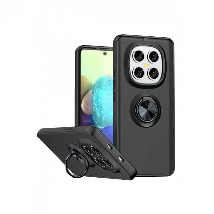 Xiaomi Redmi Note 15 Pro 5g Montreal Yüzüklü Silikon Kapak - Siyah