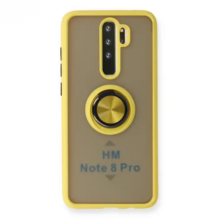 Xiaomi Redmi Note 8 Pro Kılıf Montreal Yüzüklü Silikon Kapak - Sarı