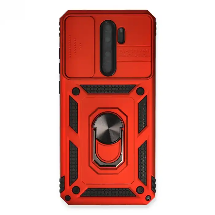 Xiaomi Redmi Note 8 Pro Kılıf Pars Lens Yüzüklü Silikon - Kırmızı