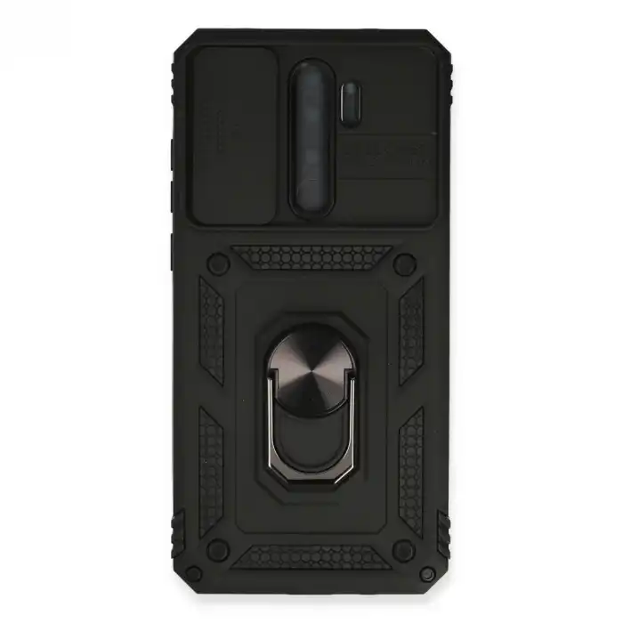 Xiaomi Redmi Note 8 Pro Kılıf Pars Lens Yüzüklü Silikon - Siyah