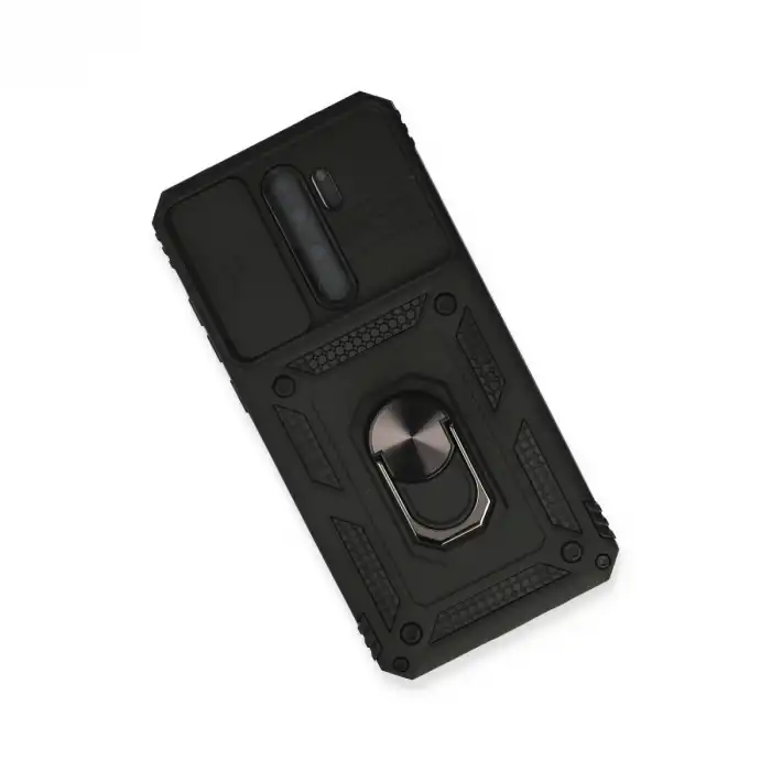 Xiaomi Redmi Note 8 Pro Kılıf Pars Lens Yüzüklü Silikon - Siyah
