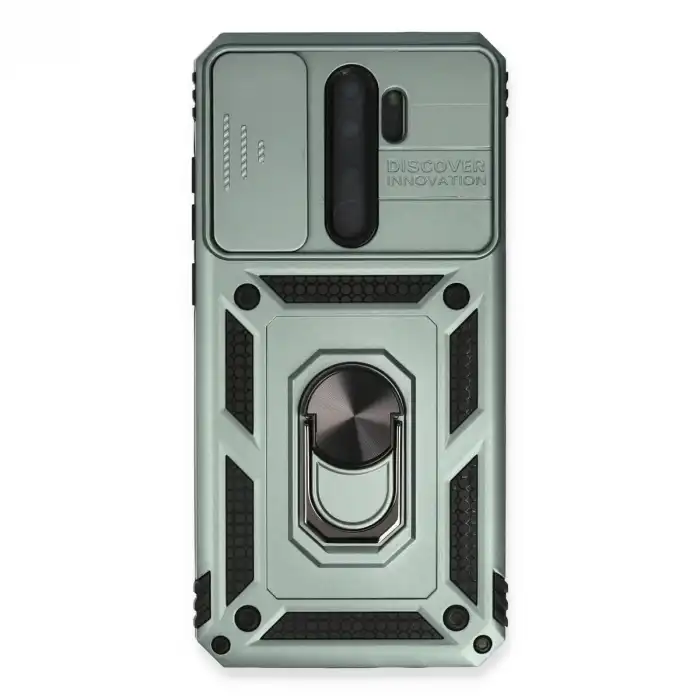 Xiaomi Redmi Note 8 Pro Kılıf Pars Lens Yüzüklü Silikon - Yeşil