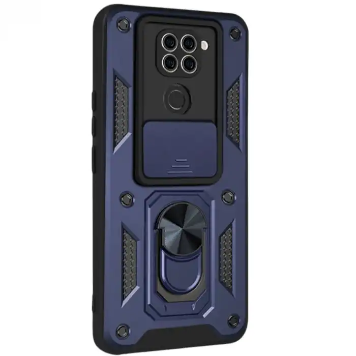 Xiaomi Redmi Note 9 4g Kılıf Pars Lens Yüzüklü Silikon - Lacivert