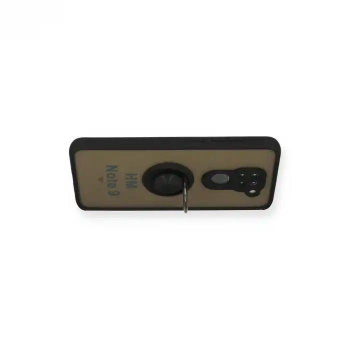 Xiaomi Redmi Note 9 Kılıf Montreal Yüzüklü Silikon Kapak - Siyah